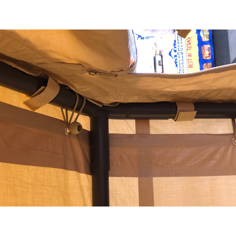 Tan 6' x 8' Portable Steel Frame Outdoor Storage Shed