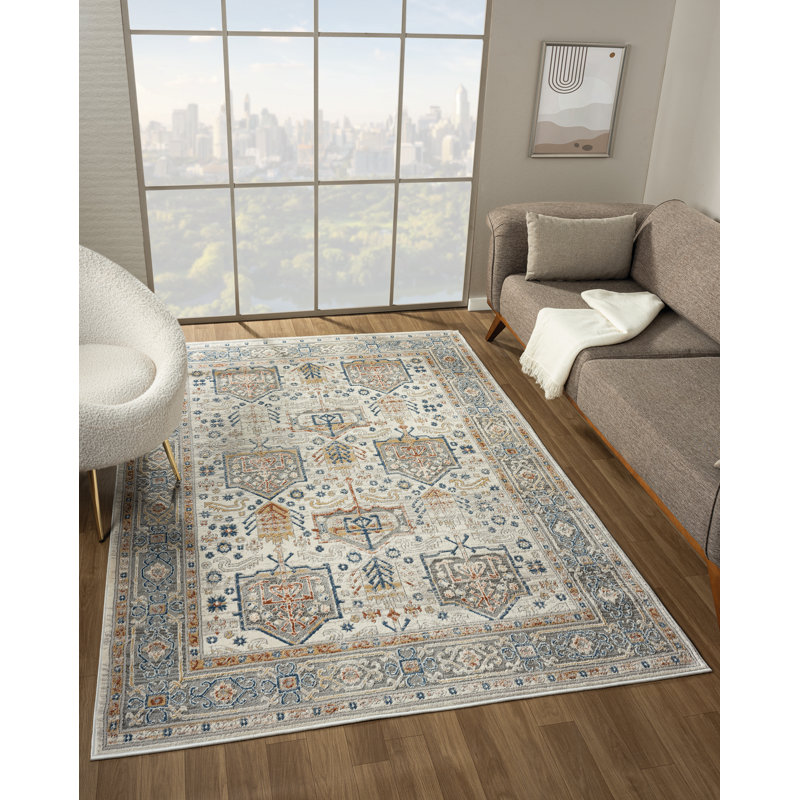 Tapis tribal à motif géométrique, Rectangle 1 pi 10 po x 3 pi