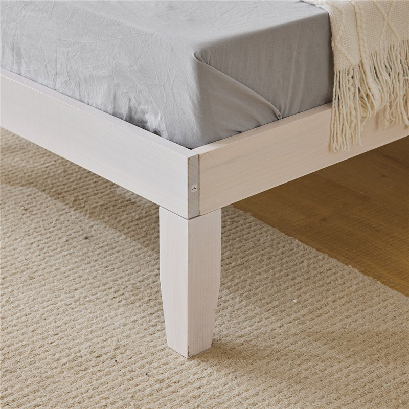 Basic Wooden Bed Frame, Twin, White