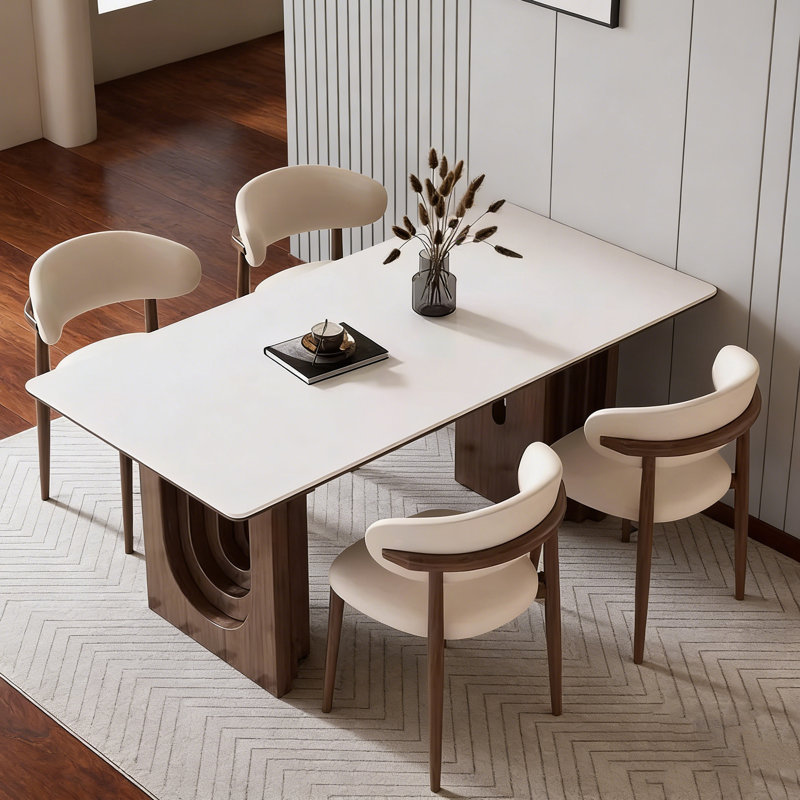 Table de salle à manger rectangulaire simple, H 29,53 po x l 62,99 po x P 31,5 po, 5 pièces: table, 4 chaises