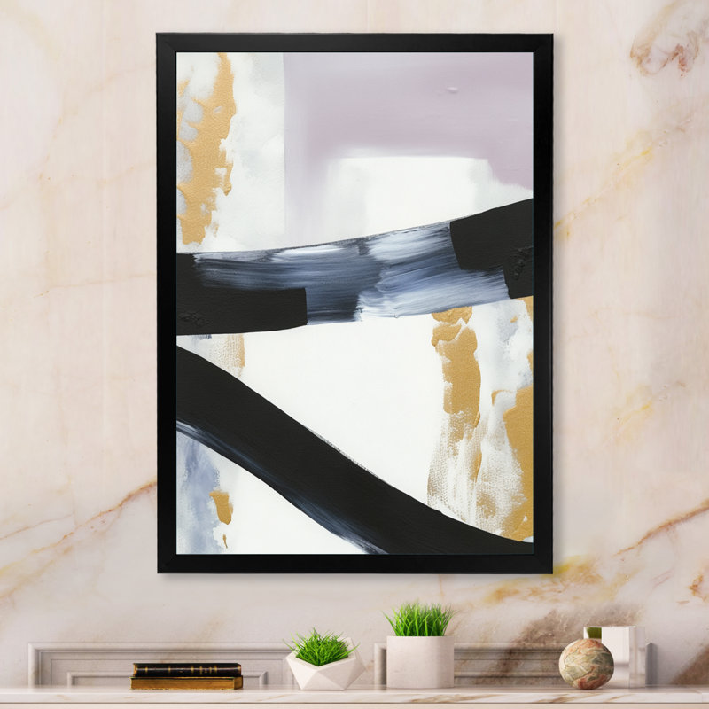Décoration murale noire en éruption noire - marbre abstrait, Impression noire sur toile encadrée, H 20 po x l 12 po x P 1 po