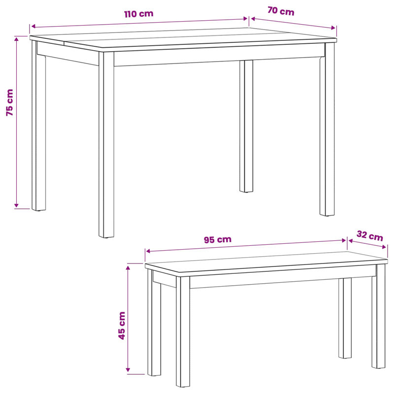Solid Oak Dining Set, Natural, Natural, Natural, Natural