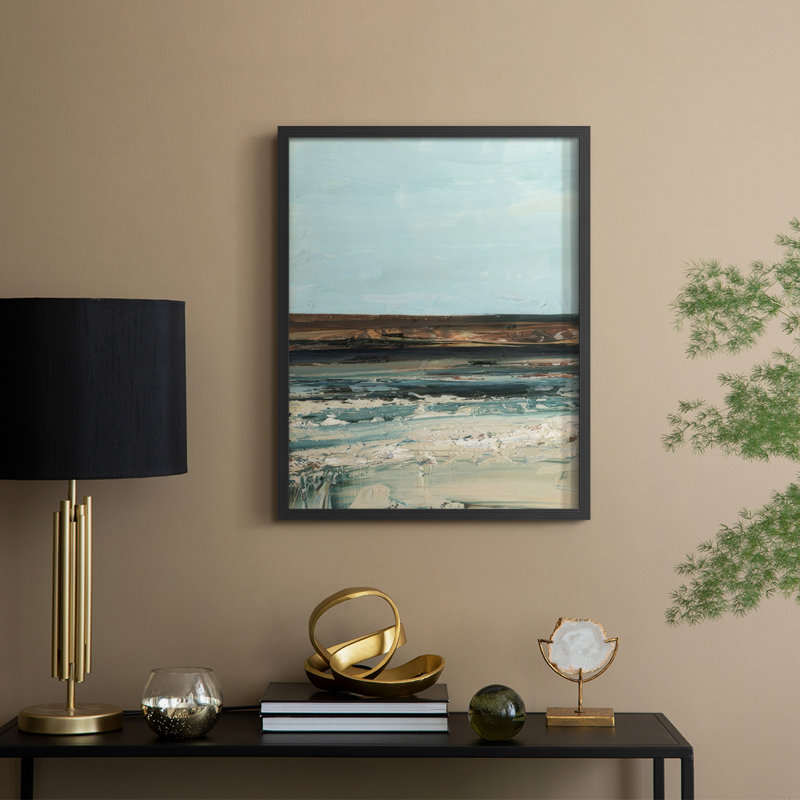 Rich Coastline I, reproduction encadrée - bois massif, H 11 po x l 9 po, Noir, noir, noir, noir