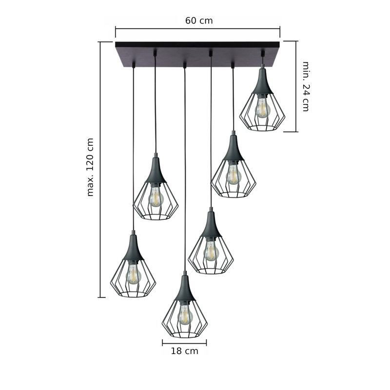 Ilsa 6 - Light Pendant, Black