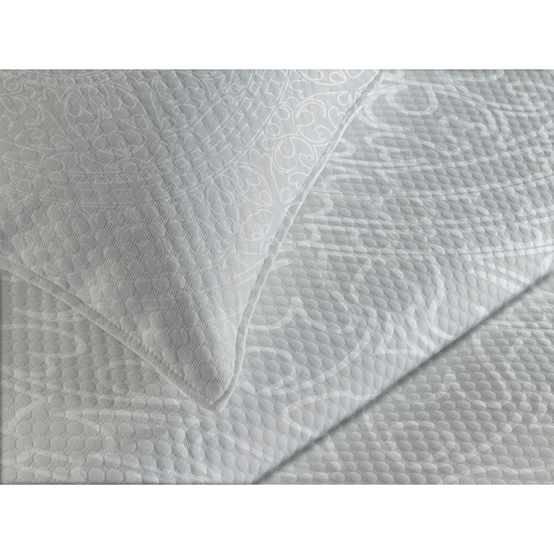 Gray Quilted Queen Bedspread Set with Pillow Shams