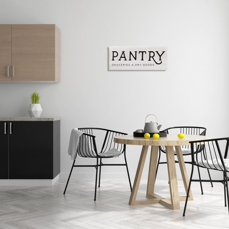 Rustic Pantry Sign Text Groceries Dry Goods by Daphne Polselli - Print, 10" H x 24" W