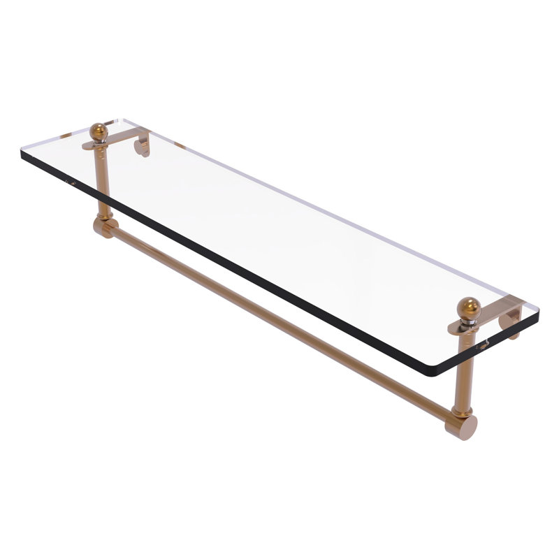 Ballenas Bracket Shelf with Towel Bar, 22", Brushed Bronze