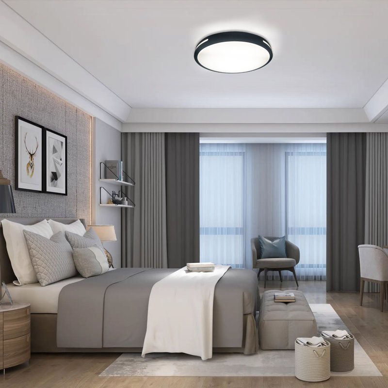 Chiketa 13" LED Flush Mount Ceiling Light, 3000K/4000K/5000K 3CCT Adjustable Lights, Dimmable, Memory Function, Modern Home Lighting