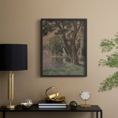 «Vintage Landscape CXV», reproduction encadrée - bois massif