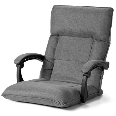 Isabelle & Max Caceres Reclining Floor Game Chair in Grey