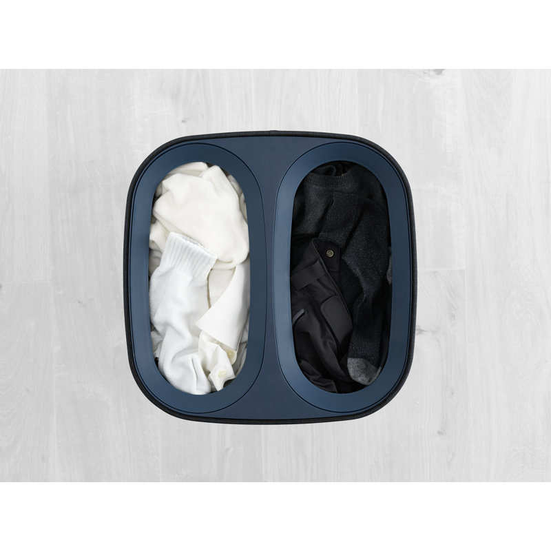 Joseph Joseph Tota Laundry Hamper Separation Basket with Lid, Carbon Black, 60-Liter (15.75"  x 15.75" x 28")