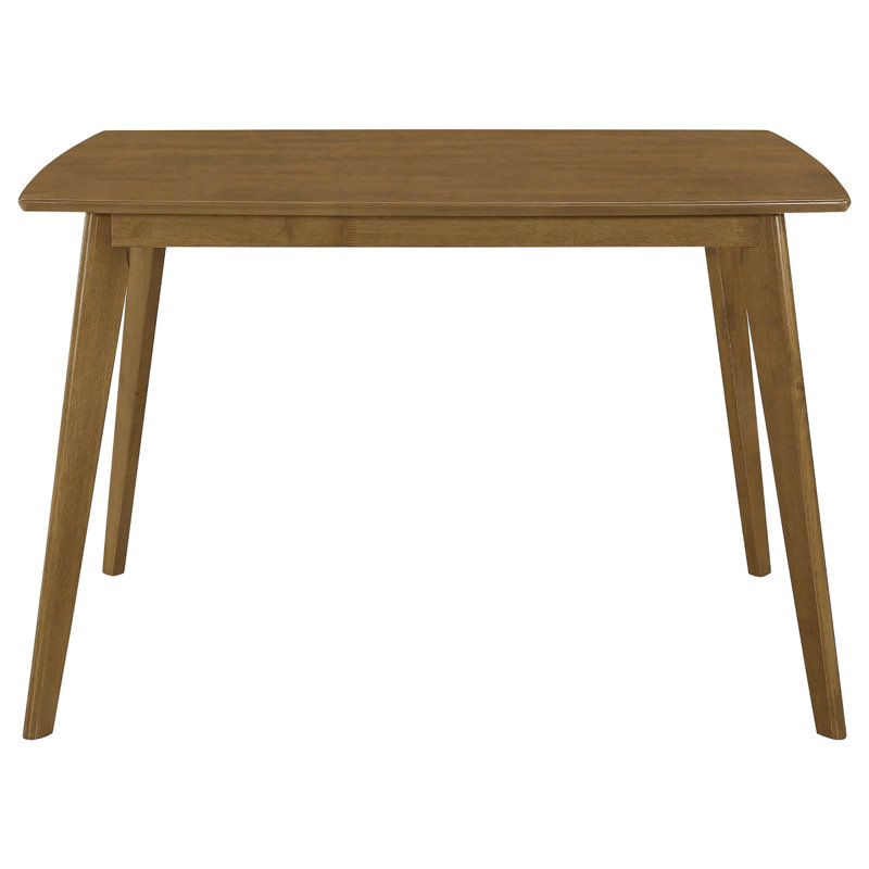 Table de salle à manger à pieds inclinés au fini châtaignier - Bois massif, rectangulaire pour un style Mid-Century moderne et élégant