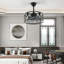 18"Indoor Caged Ceiling Fan Quiet Reversible 3 Colour Changing Light Fan w/Remote-87866475
