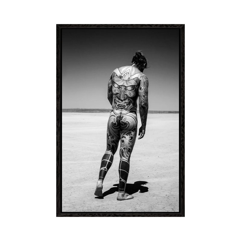 Tattoo Guy by Gregory Prescott - Print on Canvas, Black Framed, 66.04cm H x 45.72cm W x 3.81cm D