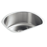Undertone® Trough 24-1/4" L x 21-1/4" W x 9-1/2" Under-Mount Medium D-Shaped Single-Bowl Kitchen Sink
