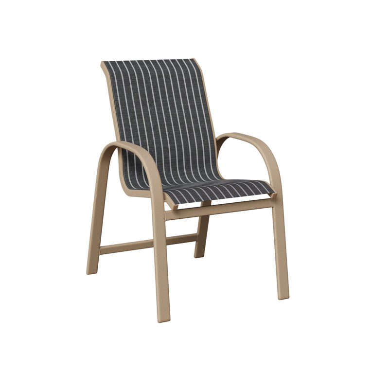 Chaise berçante en aluminium berlinois Sahara Berlin, Whisper rayé bleu marine, Aluminium moucheté Sahara