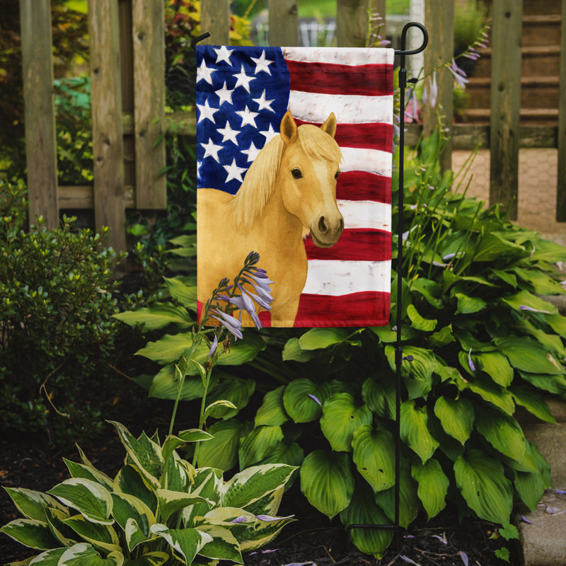 Drapeau de jardin américain Palomino Welsh Pony, Taille du jardin, Cheval - poney gallois - Palomino
