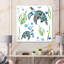 Tortue de mer, algues et bulles - reproduction d'art sur toile-66807631-66807632