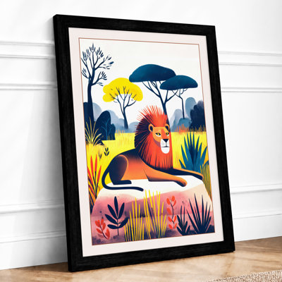 Lion In Savanna Modern - Print