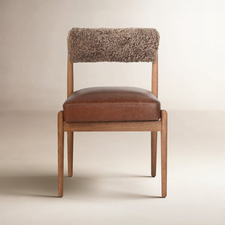 Kalista Genuine Leather Upholstered Back Side Chair Dining Chair