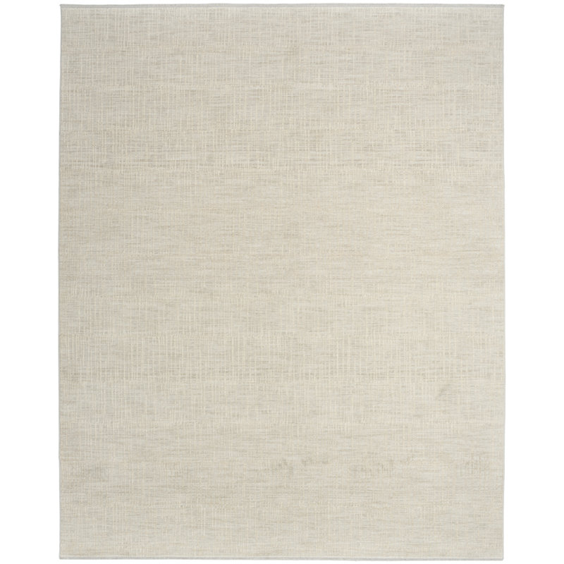 Calvin Klein CK079 Notes Silver Ivory Modern Indoor Rug, Rectangle 5'3" x 7'3"