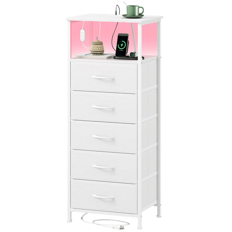 5 Drawer Storage Drawer, White