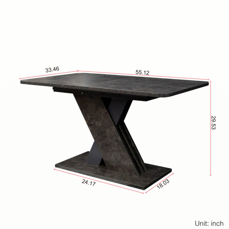 Multifunctional Extendable Console Table, Walnut, 29.53" H x 70.88" W x 33.46" D
