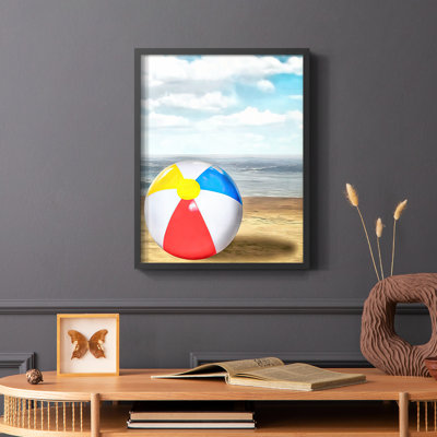 Beach Ball II, reproduction encadrée - bois massif