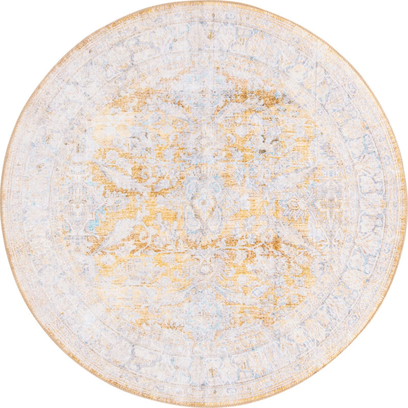 Saphira Chenille Oriental Indoor Rug, Round 3'6"