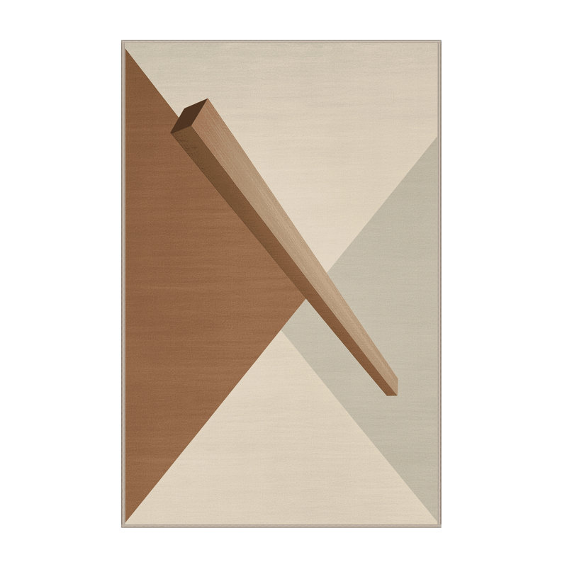 Machine Washable Rayan Gymnastics Balance Beam Minimalist Rug in Beige – Beige Binding, 2x5