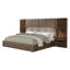 Lit en microfibre brun et beige Marcelino