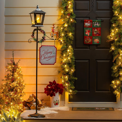 LED Lamp Post Garden Statue, 71"H