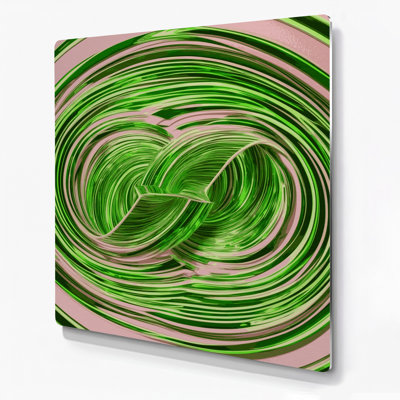 Op Art 64 Green Metal Wall Art