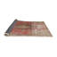 Tapis beige / gris / rouge en laine tissé à la machine Aghancrossy-93845116