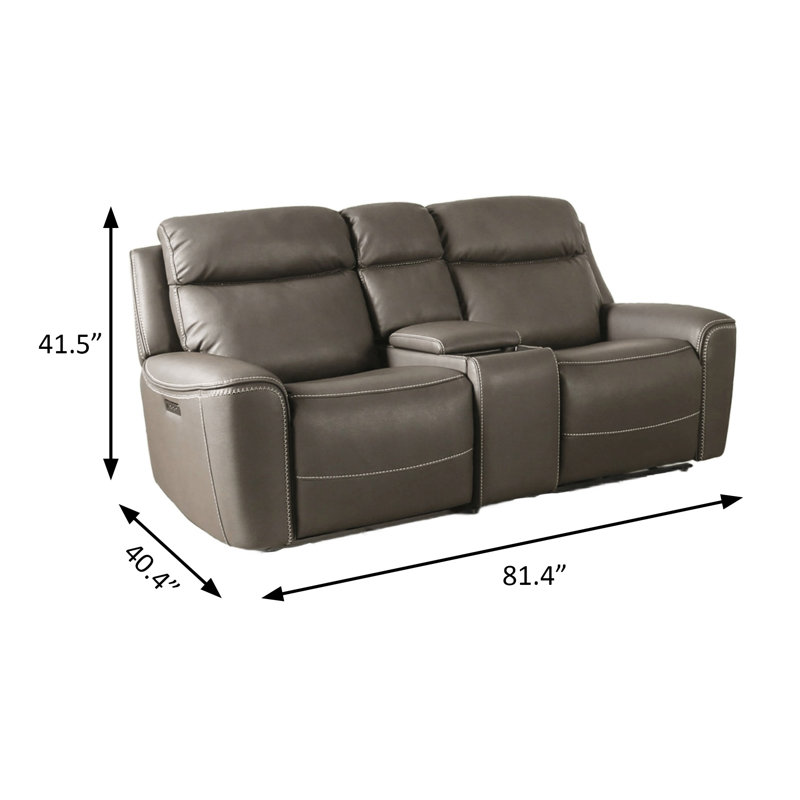 Causeuse électrique 81 81 po, gris, Gris, 81.4