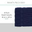 Ensemble de 4 serviettes Willow - 100% coton peigné, qualité supérieure 630 g / m², bleu marine, ultra doux et très absorbant (4 serviettes à main)-501306311-501306312