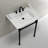 Kingston Brass Dreyfuss 31-Inch Ceramic Console Sink with Stainless Steel Legs-50241375-50233728