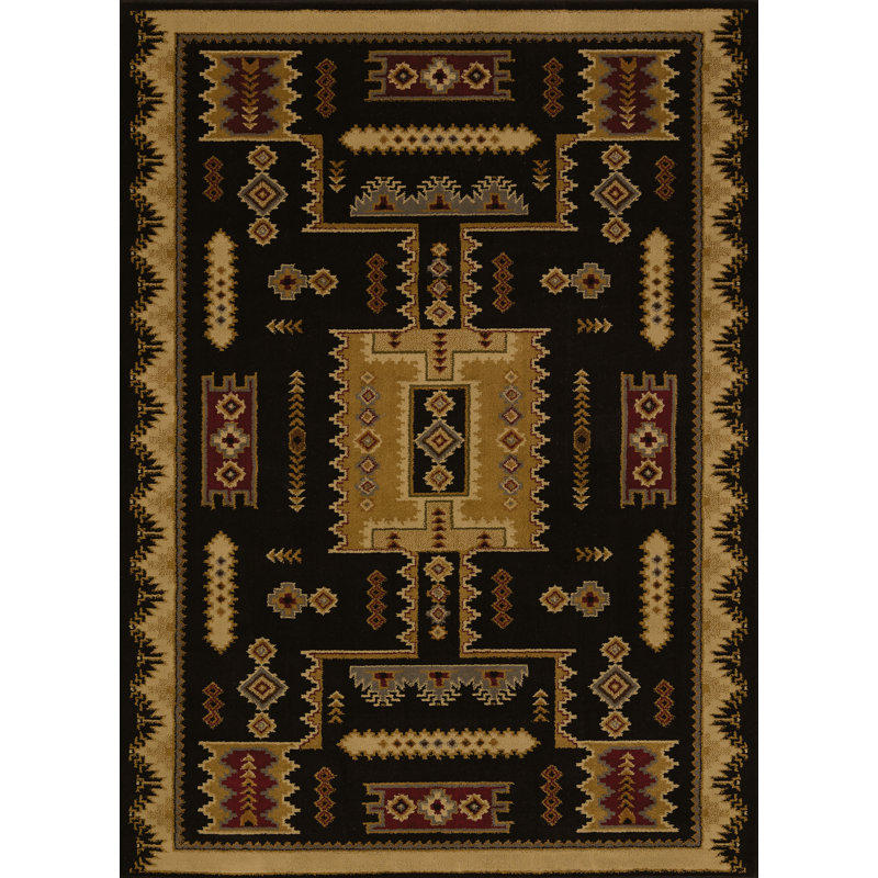 Tapis noir Woolsey Colton, 5 pi 3 po x 7 pi 2 po