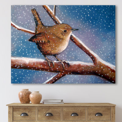 Wren en hiver - Peinture sur toile