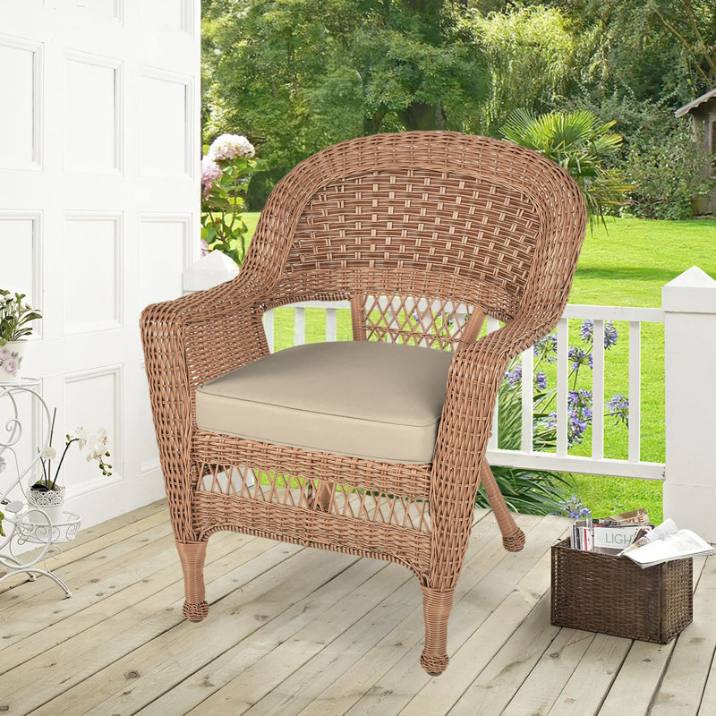 Arliss Steel Outdoor Lounge Chair, Tan, Honey