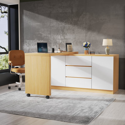 Foldable Modular L-Shaped Writing Desk
