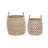 Banana Leaf Handmade String Detail Decorative and Functional Storage Basket with Handles