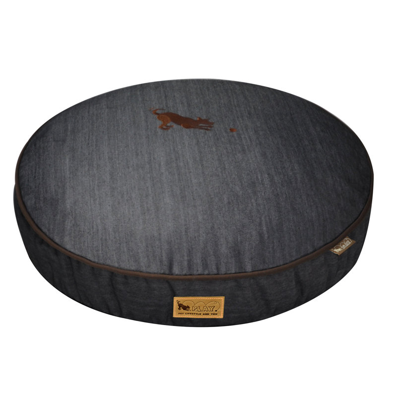 Lit pour chien Urban Denim, Moyen (l 36 po x P 36 po x H 4,5 po), Bleu médiéval / chocolat noir
