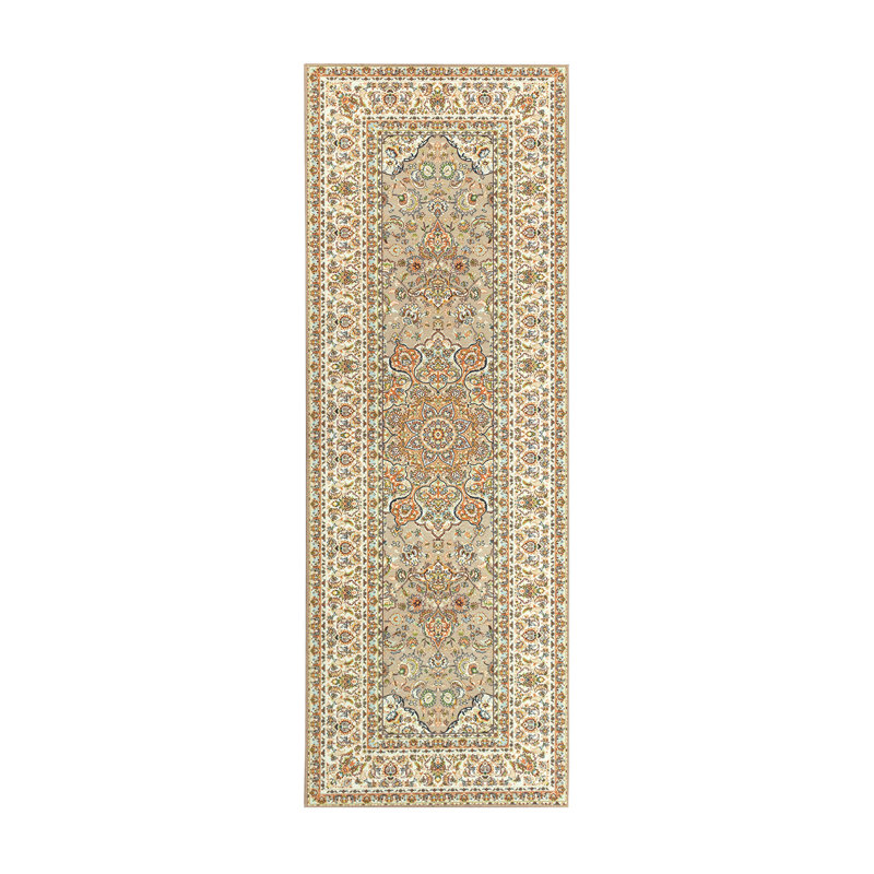 Kenya Beige Performance Flatweave Washable Oriental Indoor / Outdoor Rug, Runner 2'6" x 7'