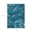 Tapis extérieur lavable abstrait bleu marine et bleu sarcelle 10 pi x 14 pi