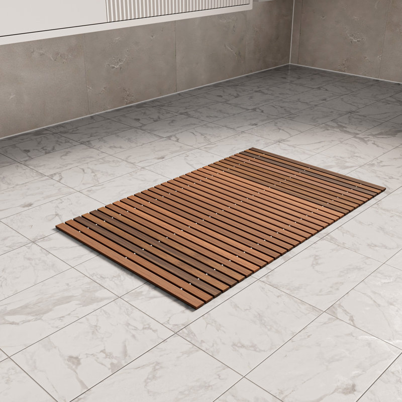 Tapis de bain Roll-up Teak