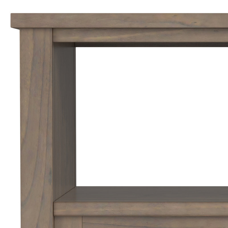 Smoky Brown Solid Wood End Table with Storage Drawer