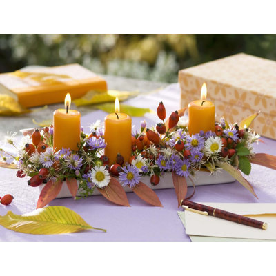 LED Lighted Floral and Berries Candle Centerpiece Canvas Wall Art 11.75" x 15.75"