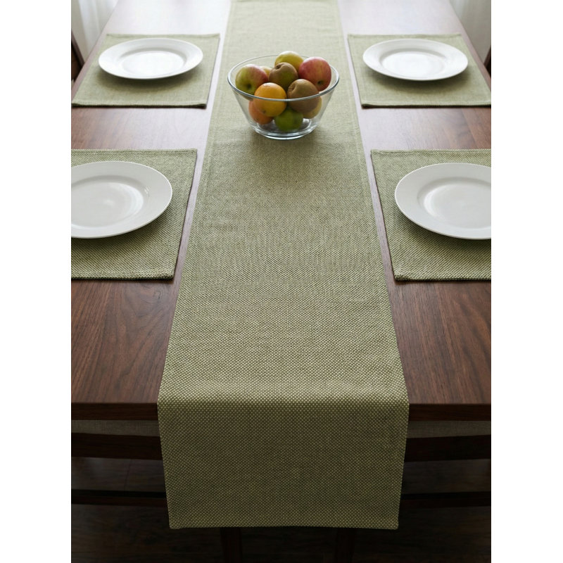 Chemin de table d'extérieur Pure Green Horizon Weave 14 x 72 po, Pure Green