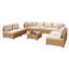 Ensemble de conversation pour patio 9 pièces en osier beige avec tiroirs gris foncé et table d'appoint-1039112358